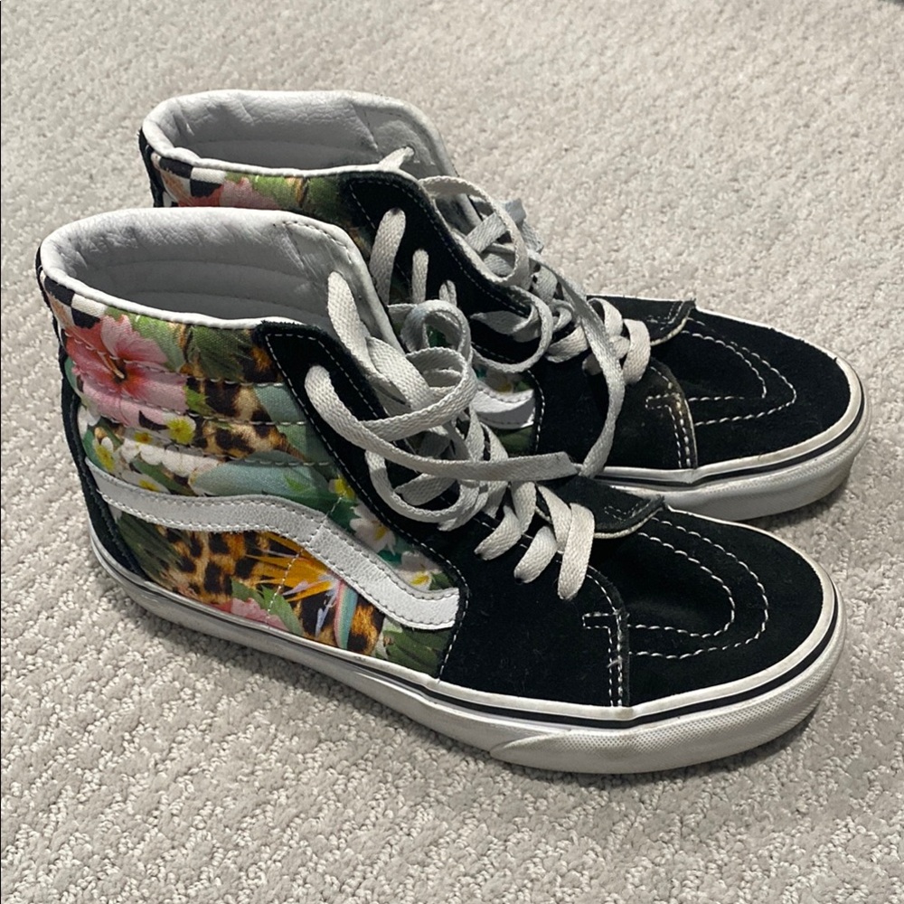 Vans Floral and Leopard High-Top Sneakers